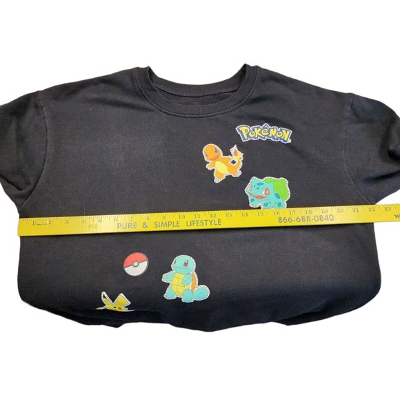 Pokémon Youth XL Black Crewneck Sweatshirt Pikachu Charmander - Picture 6 of 9